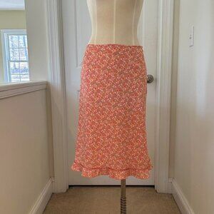 EXPRESS WORLD BRAND PEACH FLORAL SKIRT